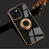 LDM iPhone 13 Plating Silicone Case Plain Metal Ring Holder Stand Soft Cover Accessory Mobile Phone Covers