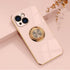 LDM iPhone 13 Plating Silicone Case Plain Metal Ring Holder Stand Soft Cover Accessory Mobile Phone Covers